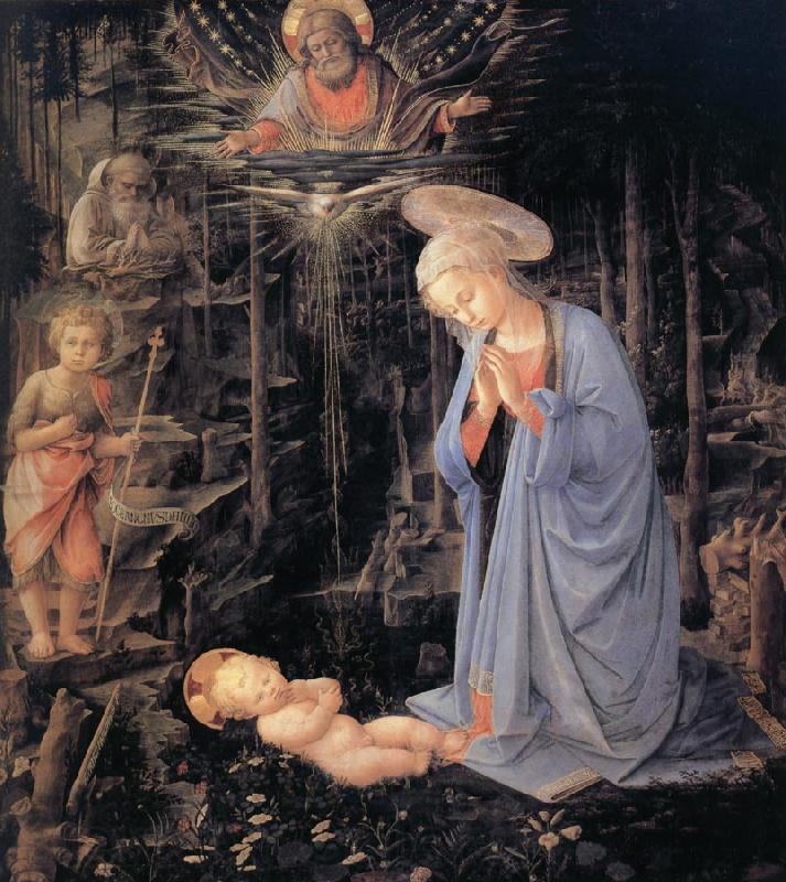 Fra Filippo Lippi The Adoration of the Infant Jesus Norge oil painting art